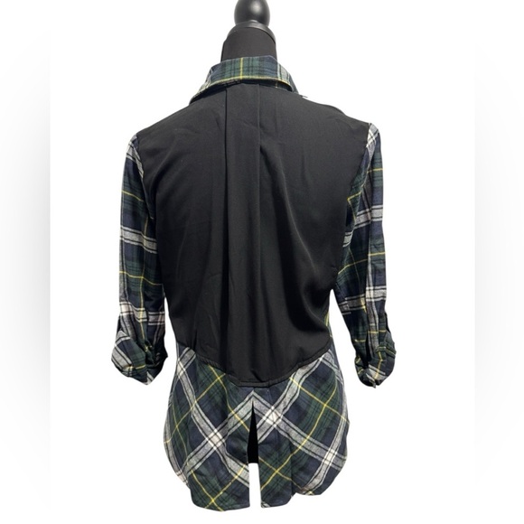 Sam Edelman Split Chiffon-Back Shirt - Picture 4 of 16